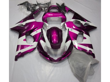 2000-2002 Gloss Pink & White GSXR 1000 Motorcycle Fairings