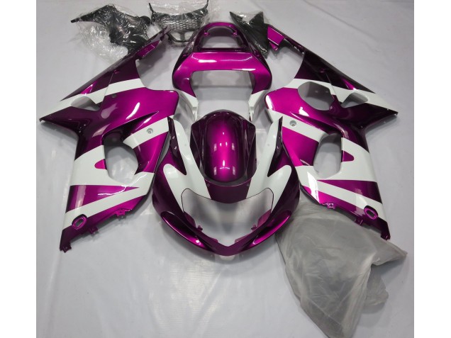 2000-2002 Gloss Pink & White GSXR 1000 Motorcycle Fairings