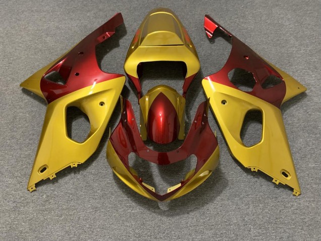 2000-2002 Gold and Red GSXR 1000 Motorcycle Fairings
