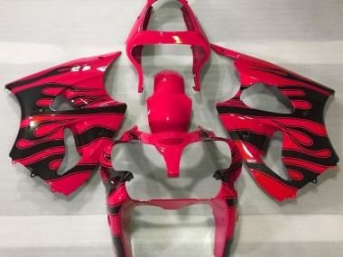 2000-2002 Red & Black Flame ZX6R Motorcycle Fairings