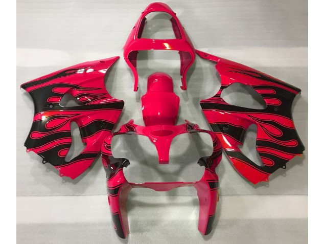 2000-2002 Red & Black Flame ZX6R Motorcycle Fairings