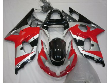 2000-2002 Red Silver OEM Style GSXR 1000 Motorcycle Fairings