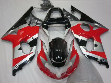 2000-2002 Red Silver OEM Style GSXR 1000 Motorcycle Fairings