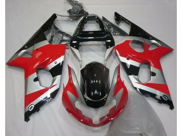 2000-2002 Red Silver OEM Style GSXR 1000 Motorcycle Fairings