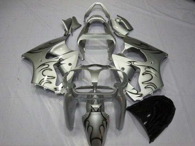 2000-2002 Silver Flame ZX6R Motorcycle Fairings