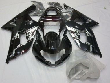 2001-2003 Black Silver GSXR 600-750 Motorcycle Fairings