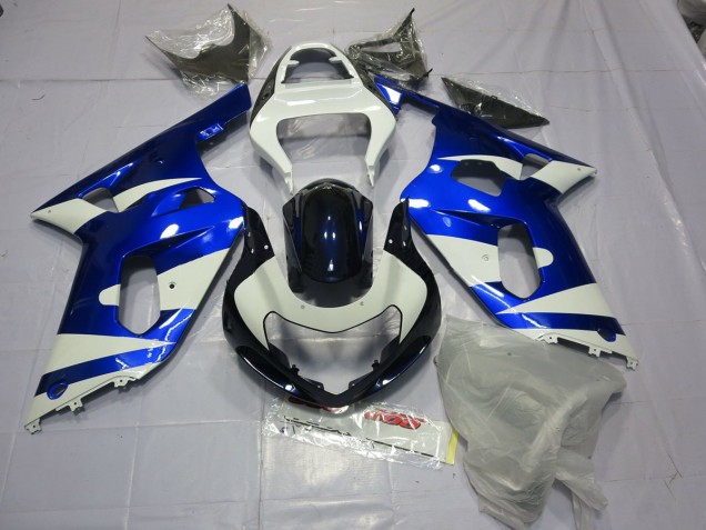 2001-2003 Blue and White GSXR 600-750 Motorcycle Fairings