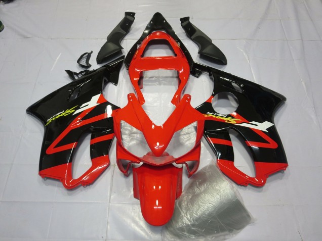 2001-2003 Gloss Black and Red CBR600 F4i Motorcycle Fairings