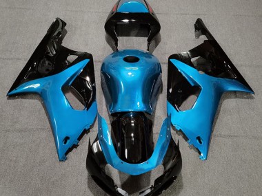 2001-2003 Gloss Light Blue and Black GSXR 600-750 Motorcycle Fairings