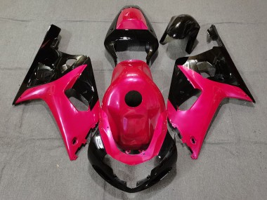 2001-2003 Gloss Pink and Black GSXR 600-750 Motorcycle Fairings