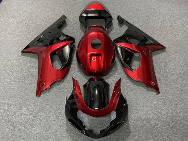 2001-2003 Gloss Red and Black GSXR 600-750 Motorcycle Fairings
