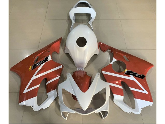 2001-2003 Gloss White and Orange CBR600 F4i Motorcycle Fairings
