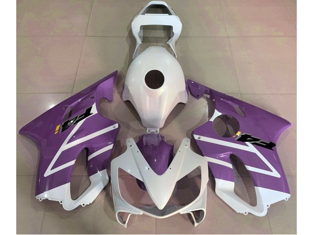 2001-2003 Gloss White and Purple CBR600 F4i Motorcycle Fairings