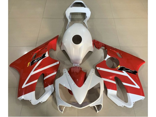 2001-2003 Gloss White and Red CBR600 F4i Motorcycle Fairings