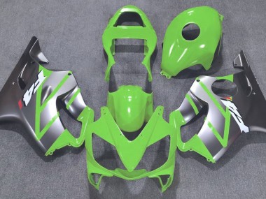 2001-2003 Green and Matte Silver CBR600 F4i Motorcycle Fairings