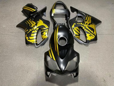2001-2003 Matte Black & Gold Skull CBR600 F4i Motorcycle Fairings