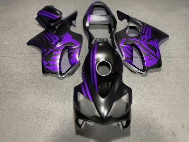 2001-2003 Matte Black & Purple Skull CBR600 F4i Motorcycle Fairings