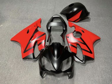 2001-2003 Matte Black and Red CBR600 F4i Motorcycle Fairings