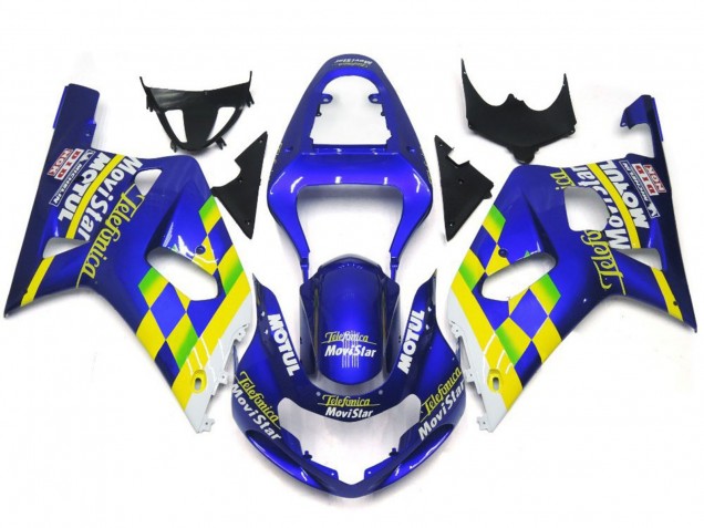 2001-2003 MoviStar Blue Gloss GSXR 600-750 Motorcycle Fairings