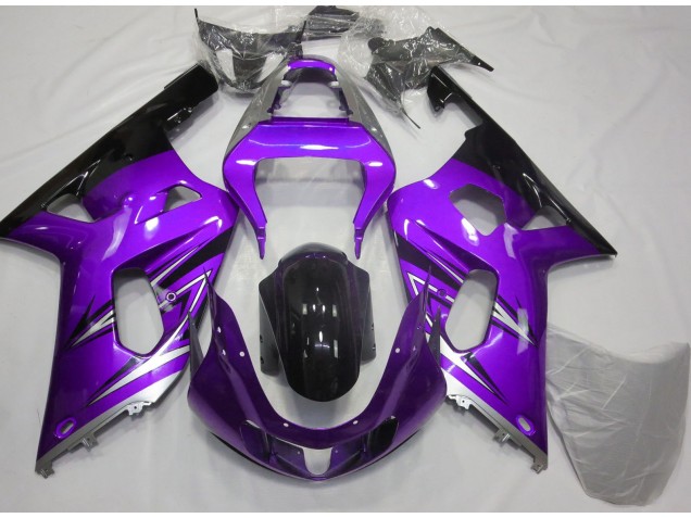 2001-2003 Purple and Silver GSXR 600-750 Motorcycle Fairings