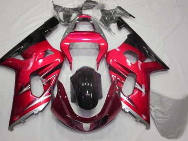 2001-2003 Red and Silver GSXR 600-750 Motorcycle Fairings