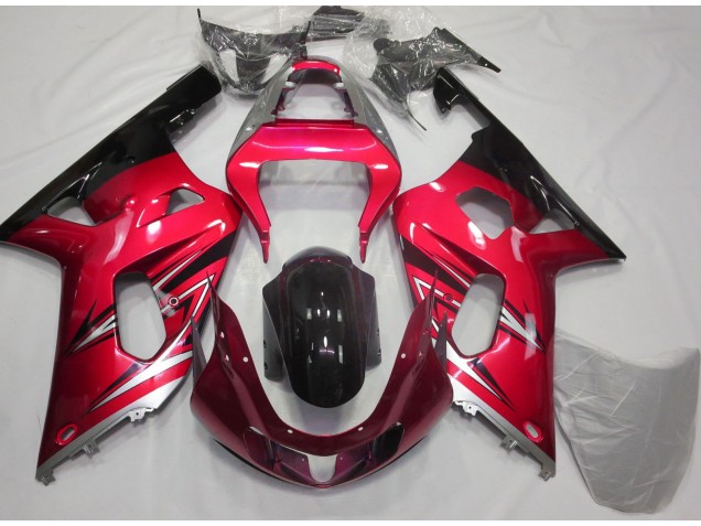 2001-2003 Red and Silver GSXR 600-750 Motorcycle Fairings