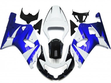 2001-2003 Vibrant Blue and White OEM Style GSXR 600-750 Motorcycle Fairings