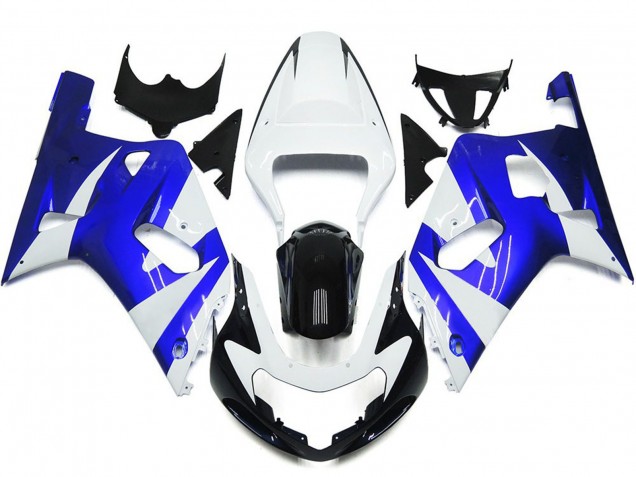 2001-2003 Vibrant Blue and White OEM Style GSXR 600-750 Motorcycle Fairings