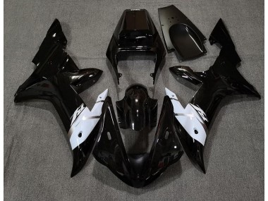 2002-2003 Gloss Black White and Silver R1 Motorcycle Fairings