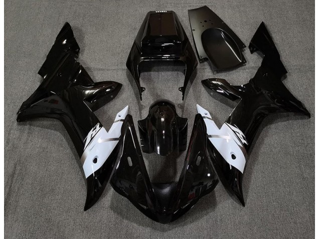 2002-2003 Gloss Black White and Silver R1 Motorcycle Fairings