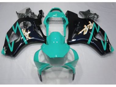 2002-2003 Gloss Black and Cyan CBR954RR Motorcycle Fairings