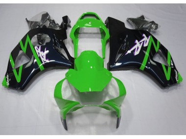 2002-2003 Gloss Black and Green CBR954RR Motorcycle Fairings