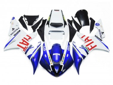 2002-2003 Gloss White and Blue Fiat R1 Motorcycle Fairings