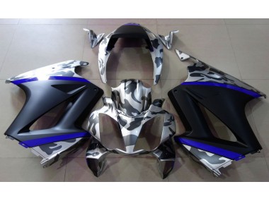 2002-2012 Grey Camouflage & Blue VFR800 Motorcycle Fairings