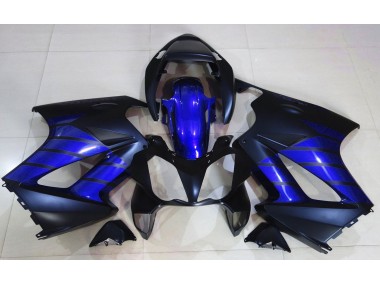 2002-2012 Matte Black & Blue VFR800 Motorcycle Fairings