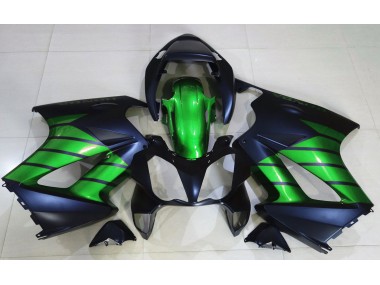 2002-2012 Matte Black & Green VFR800 Motorcycle Fairings