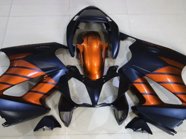 2002-2012 Matte Black & Orange VFR800 Motorcycle Fairings