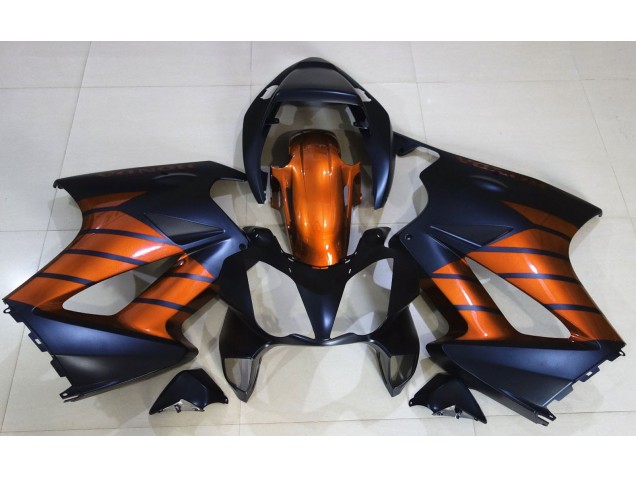 2002-2012 Matte Black & Orange VFR800 Motorcycle Fairings
