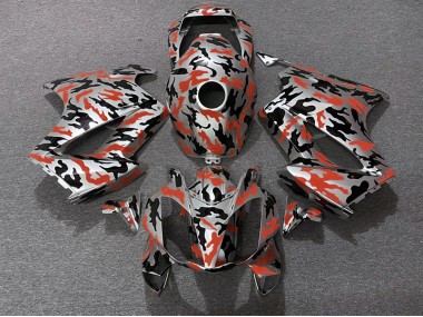 2002-2012 Red Camo VFR800 Motorcycle Fairings