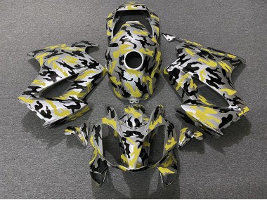2002-2012 Yellow Camo VFR800 Motorcycle Fairings
