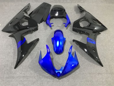 2003-2004 Black and Blue Gloss R6 Motorcycle Fairings