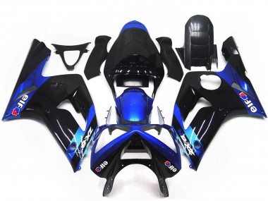 2003-2004 Blue and Gloss Black Elf ZX6R Motorcycle Fairings