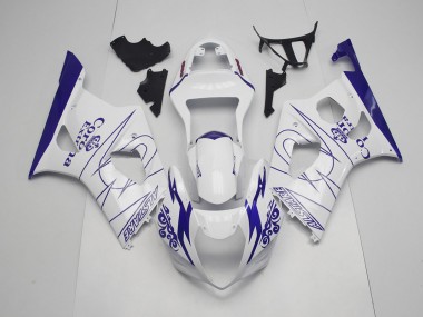 2003-2004 Blue and White Corona GSXR 1000 Motorcycle Fairings