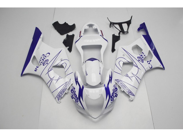 2003-2004 Blue and White Corona GSXR 1000 Motorcycle Fairings