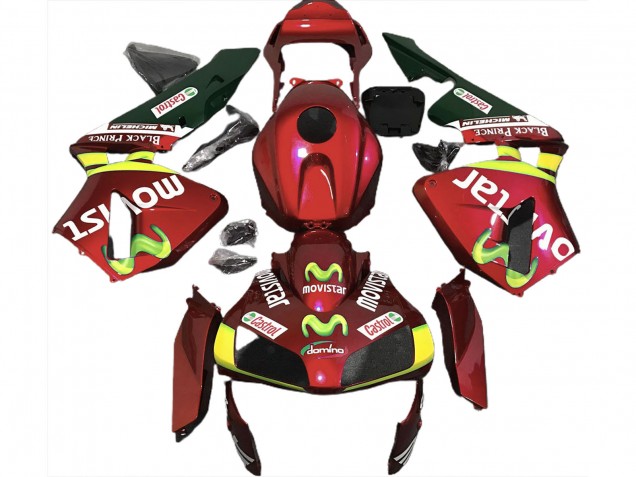 2003-2004 Deep Red Movistar CBR600RR Motorcycle Fairings