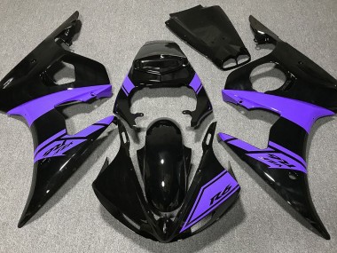 2003-2004 Gloss Black and Purple R6 Motorcycle Fairings