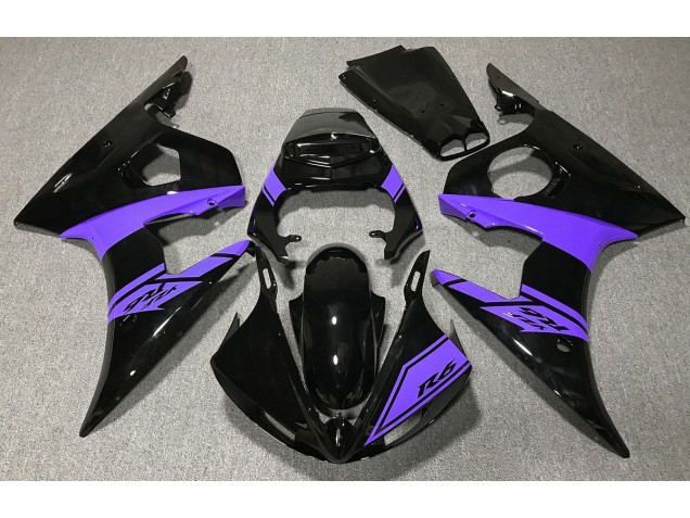 2003-2004 Gloss Black and Purple R6 Motorcycle Fairings
