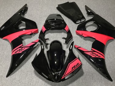 2003-2004 Gloss Black and Red R6 Motorcycle Fairings