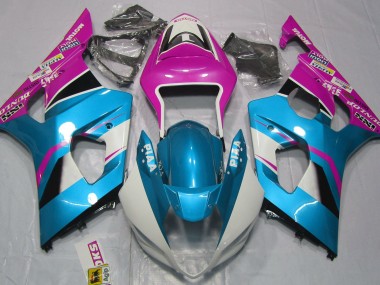 2003-2004 Gloss Blue and Pink GSXR 1000 Motorcycle Fairings