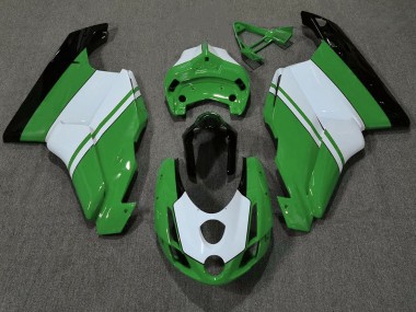 2003-2004 Gloss Green & White Ducati 749 999 Motorcycle Fairings